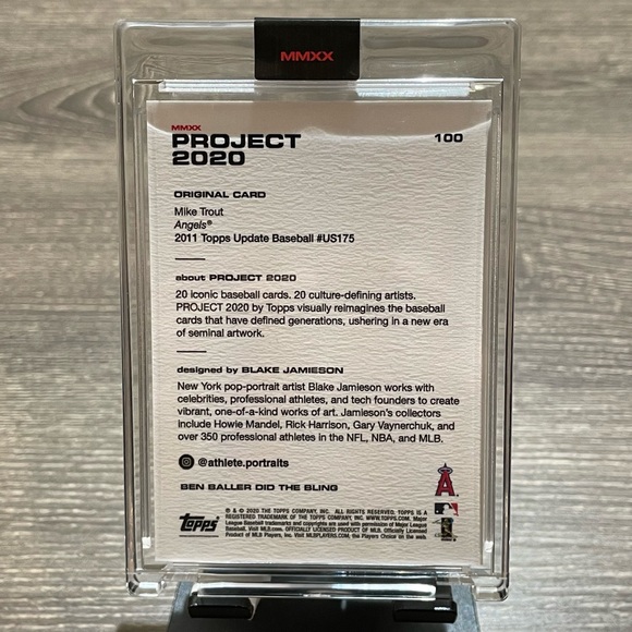 2020 TOPPS MIKE TROUT RC Project Los Angeles Angels Baseball Card #100 W/ Case - Picture 3 of 4